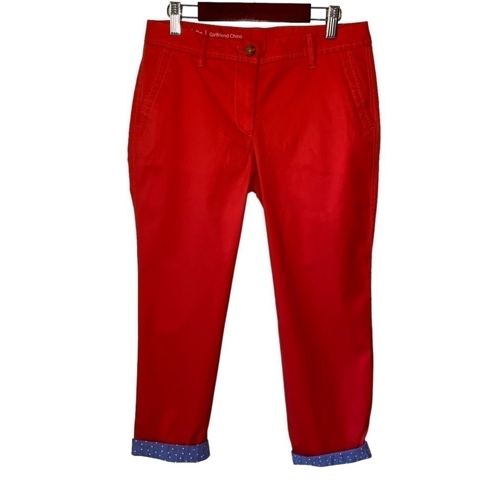 Talbots Girlfriend Chino Cuffed Capri Pants Red Size 0 Petite